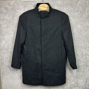 Ted Baker Margate High Neck Single Breasted Coat Wool Blend Men's Size 6‎